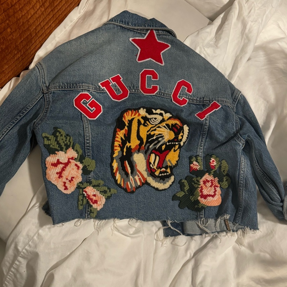 Hand stitched denim jacket